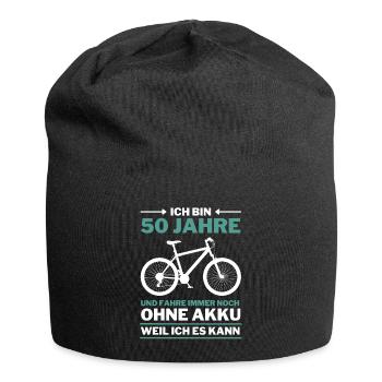 50 Jahre 50. Geburtstag Fahrrad ohne Akku - Jersey-Beanie - Schwarz - Vorne