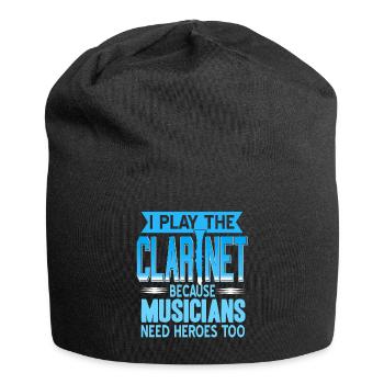 Je joue de la clarinette - Bonnet en jersey - noir - Devant