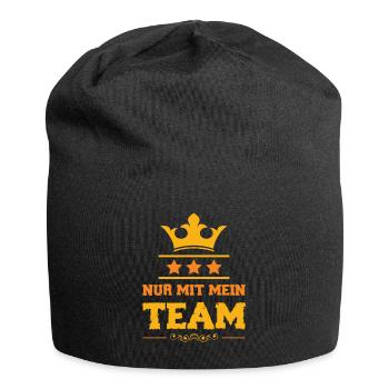 Nur mit mein Team - Jersey-Beanie - Schwarz - Vorne
