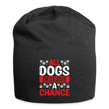 Sauvetage de chien Tous les chiens méritent une chance Chien de refuge - Bonnet en jersey - noir - Devant
