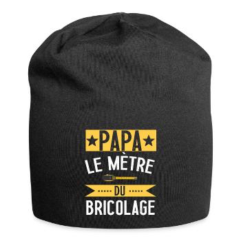 Papa le mètre du bricolage cadeau bricoleur humour - Bonnet en jersey - noir - Devant