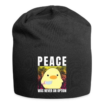 Duck with knife - Peace was never an option - Meme - Jersey Beanie - black - Front