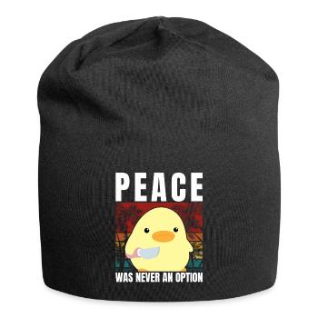 Duck with knife - Peace was never an option - Meme - Jersey Beanie - black - Front