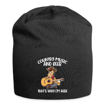Musique country et bière Cadeau de musique country - Bonnet en jersey - noir - Devant