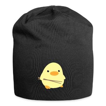 Duck with Chop Sticks - Duck with Chopstick Meme - Jersey Beanie - black - Front
