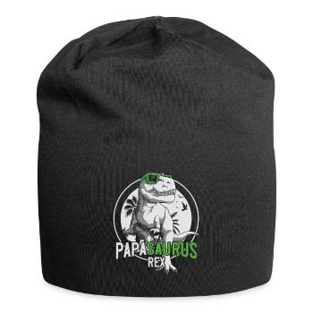 Papasaurus Papa Dinosaurier Vatertag Geschenk - Jersey-Beanie - Schwarz - Vorne