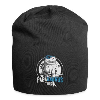 Papasaurus Papa Dinosaurier Vatertag Geschenk - Jersey-Beanie - Schwarz - Vorne