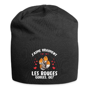Rouge-gorge Familier Humour Oiseau - Bonnet en jersey - noir - Devant