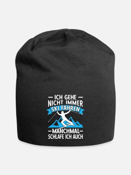 Ski Fahren Alter Mann auf Skiern Skifahrer Sprüche - Jersey-Beanie - Schwarz