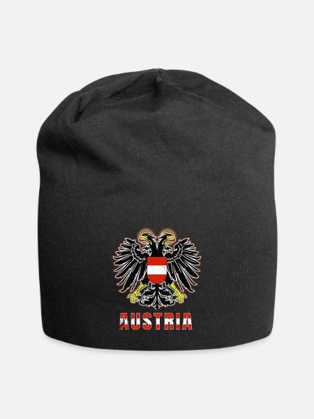 Österreich - Jersey-Beanie - Schwarz