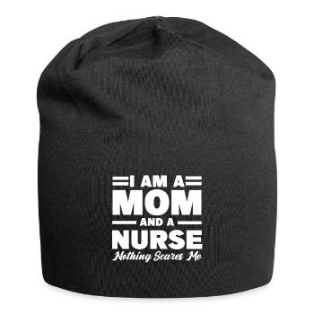 Je suis infirmière et maman, rien ne me fait peur - Bonnet en jersey - noir - Devant