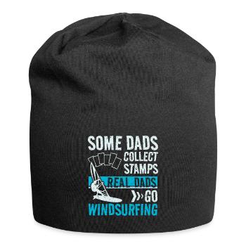 Real dad go windsurfing - Jersey-Beanie - Schwarz - Vorne
