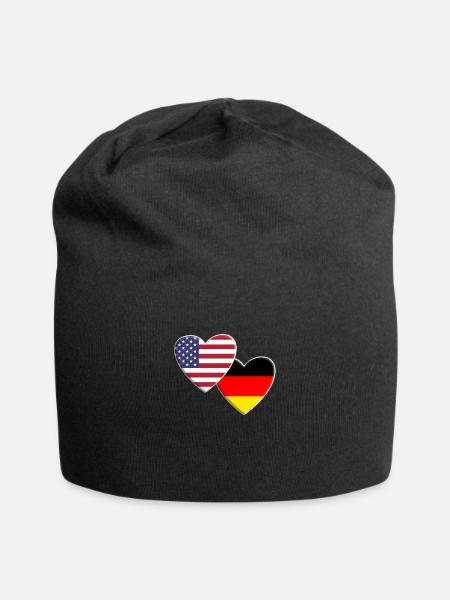 USA Amerikanisch Deutsch Deutschland Deutschland Flagge - Jersey-Beanie - Schwarz