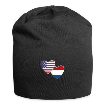États-Unis Américain Pays-Bas Drapeau néerlandais Patriotique - Bonnet en jersey - noir - Devant