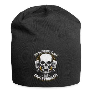 Mon équipe de buveurs a un problème de fléchettes que je joue - Bonnet en jersey - noir - Devant