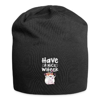 Meerschweinchen - Jersey-Beanie - Schwarz - Vorne