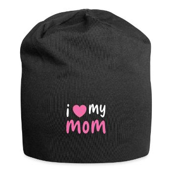 I Love Mom Hearts Mommy Mama Happy Mother's Day - Jersey Beanie - black - Front