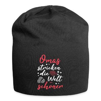 Omas stricken die Welt schöner - Jersey-Beanie - Schwarz - Vorne