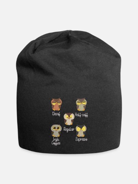 Kaffee - Jersey-Beanie - Schwarz