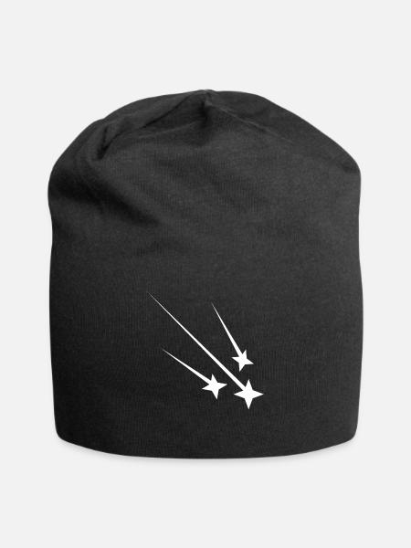 Weisse Sternschnuppen - Jersey-Beanie - Schwarz