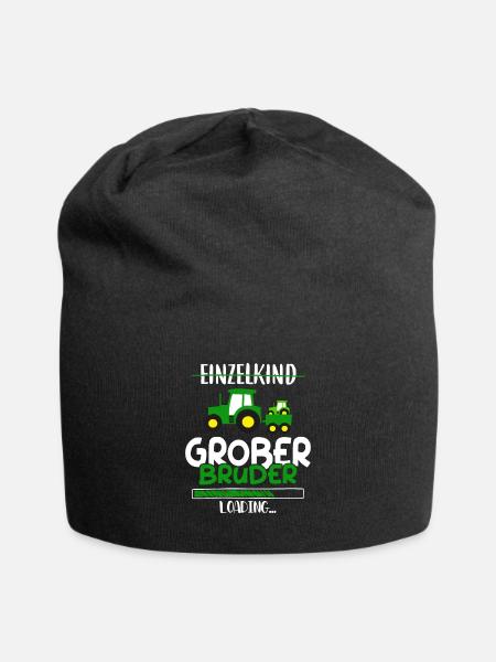 Einzelkind Großer Bruder Loading Traktor - Jersey-Beanie - Schwarz