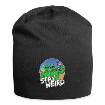 Alien Phone Selfie - Jersey Beanie - black - Front