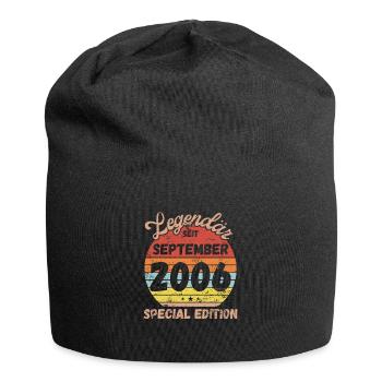 September 2006 - Geburtstag im September - Jersey-Beanie - Schwarz - Vorne