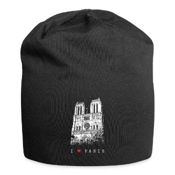 Notre Dame Paris Skyline Frankreich I Love Paris - Jersey-Beanie - Schwarz - Vorne