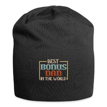 Best Bonus Papa in the World Stepfather - Jersey Beanie - black - Front