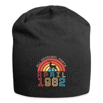 1982 April 40th birthday - Jersey Beanie - black - Front