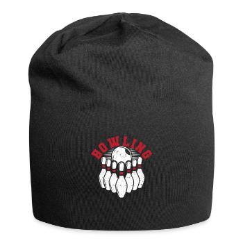 Bowling Ball Silhouette Drôle Bowler Pins Sport - Bonnet en jersey - noir - Devant