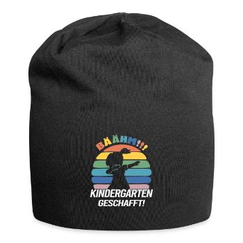 Bäähm Kindergarten Geschafft Kindergarten Abgänger - Jersey-Beanie - Schwarz - Vorne