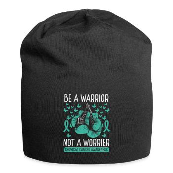 Cervical Cancer Awareness Cervical Cancer Warrior - Jersey Beanie - black - Front