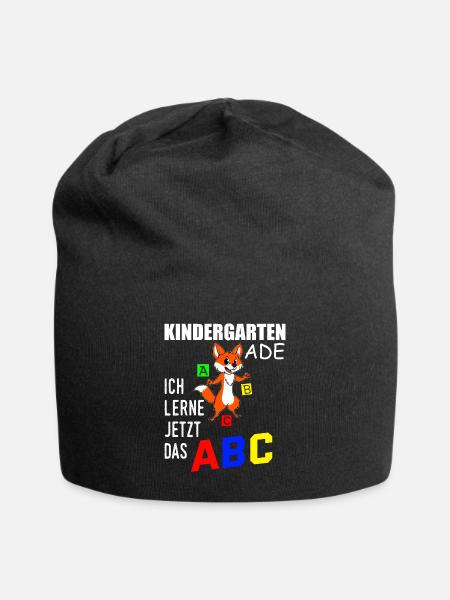 Kindergarten Ade ich lerne jetzt das ABC - Jersey-Beanie - Schwarz
