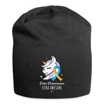 Cadeau de sensibilisation au syndrome de Down chromosomique supplémentaire - Bonnet en jersey - noir - Devant