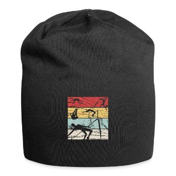 Hochsprung Retro - Jersey-Beanie - Schwarz - Vorne