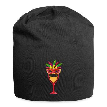 Wein - Jersey-Beanie - Schwarz - Vorne