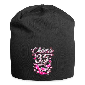 Wine birthday 35 years - Jersey Beanie - black - Front