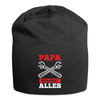 Papa repariert alles Bastler - Jersey-Beanie - Schwarz - Vorne