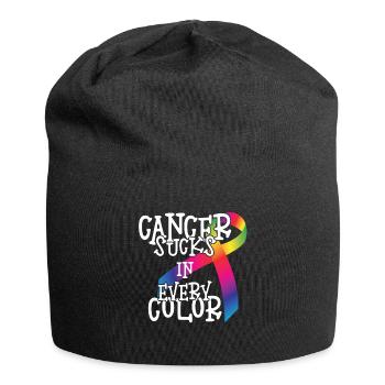 Cancer Awareness Cancer Sucks In Every Color - Jersey Beanie - black - Front