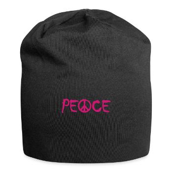 PEACE - with the A as a peace symbol Peace sign - Jersey Beanie - black - Front