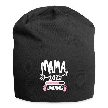 Mama 2023 loading - Werdende Mutter 2023 - Jersey-Beanie - Schwarz - Vorne