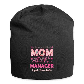 Titles Mom And Manager Happy Mother's Day - Jersey-Beanie - Schwarz - Vorne