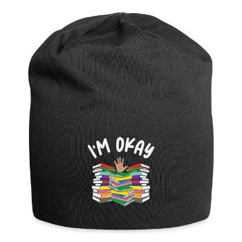 Book Lover I'm Ok Reading Book Reader - Jersey Beanie - black - Front