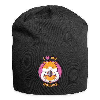 I Love My Hammy Hamster - Jersey Beanie - black - Front
