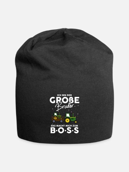 Ich Bin Der Große Bruder Das Macht Mich Zum Boss - Jersey-Beanie - Schwarz