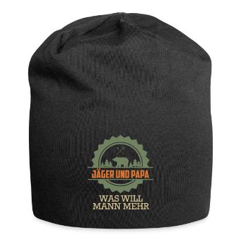 Jäger und Papa was will Mann mehr Jäger Papa - Jersey-Beanie - Schwarz - Vorne