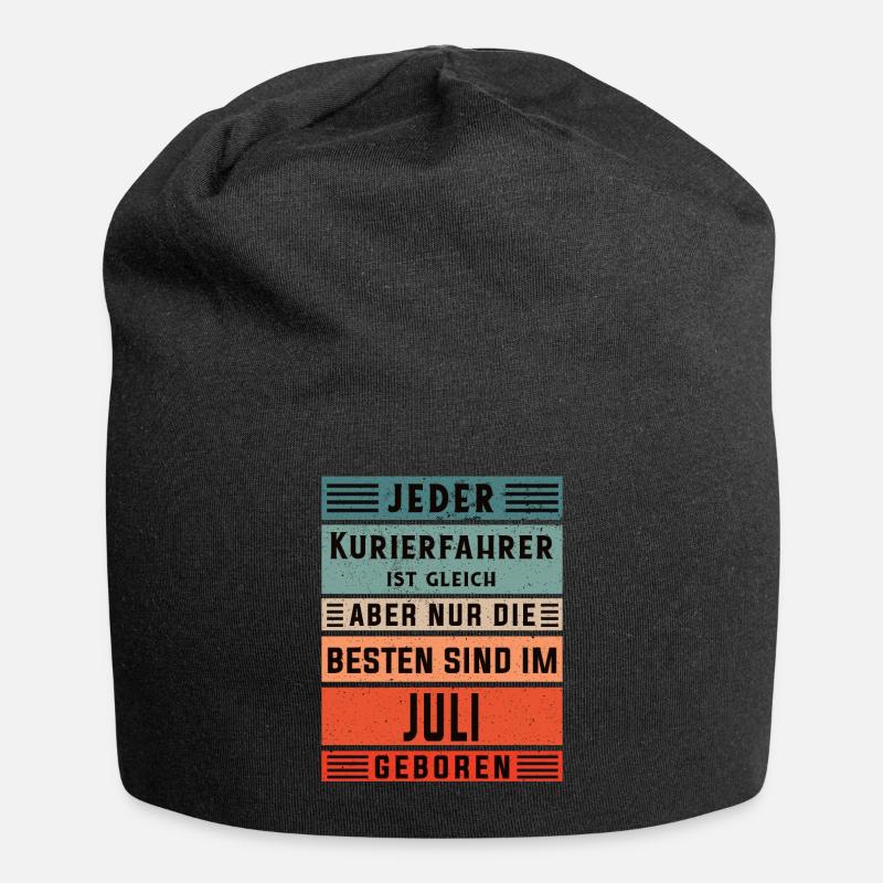 Apotheken Geburtstag Juli geboren Kurierfahrer - Jersey-Beanie - Schwarz