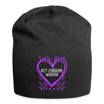 Rett Syndrome Ribbon Fighter Heart Warrior - Jersey-Beanie - Schwarz - Vorne