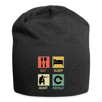 Eat Sleep Hunt Repeat Jäger Jagd - Jersey-Beanie - Schwarz - Vorne